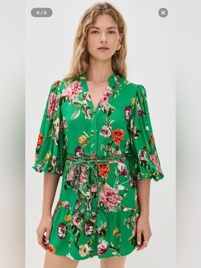 Alice + Olivia Antonette Floral Belted Minidress in Hamptons Floral Large | Sz 2